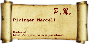 Piringer Marcell névjegykártya